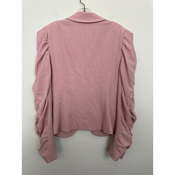 Joseph Ribkoff Pink Blazer One Button Ruched Sleeve Workwear Vintage Women's L - Picture 7 of 7